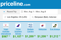 Priceline Round Trip Flights Departing Los Angeles to Bali