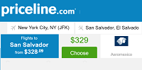 Priceline Round Trip Flights New York to San Salvador