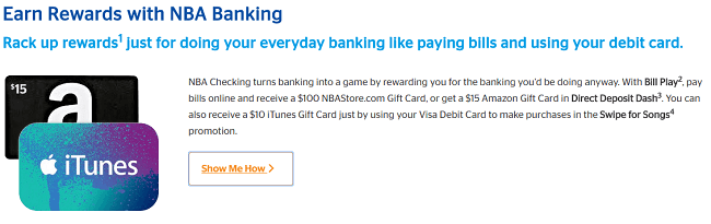 NBA Banking $125 Gift Card Bonus