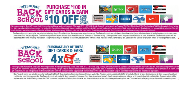 Stop $ Shop 10 off promotion