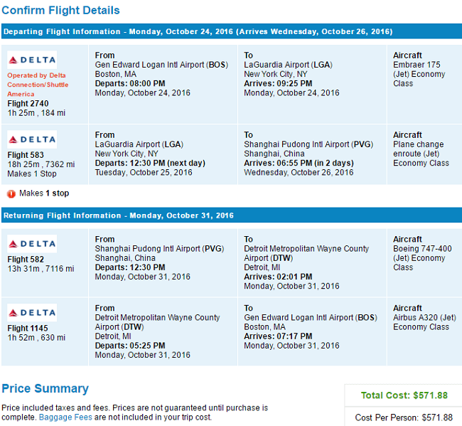 BOS - PVG