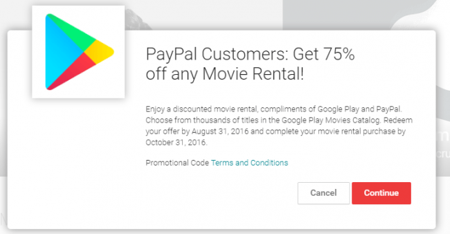 Google PLay Paypal