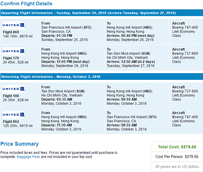 SFO - SGN