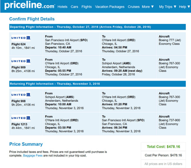 San Francisco To Amsterdam