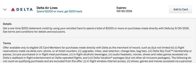 Amex Delta Offer