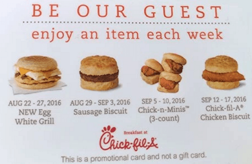 Chick Fil A Free Breakfast