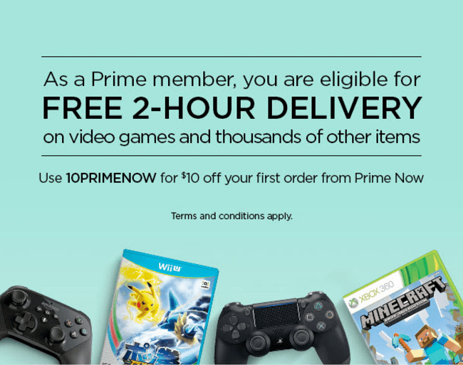 Amazon Prime Now First Time Users Get $10 Off Promotion