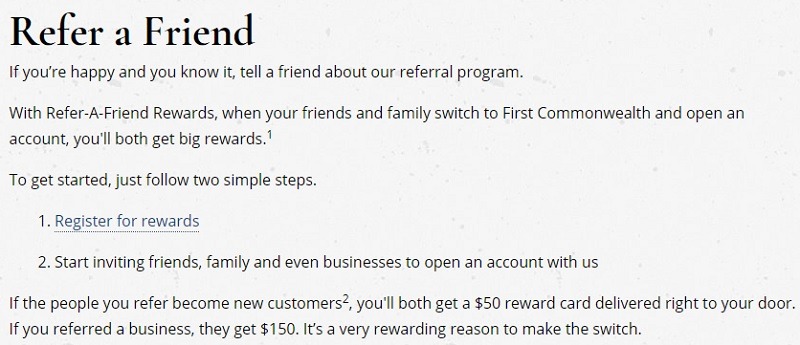 First Commonwealth Bank Promotion