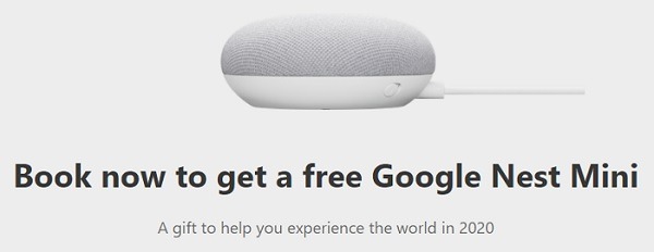 booking.com free google nest mini