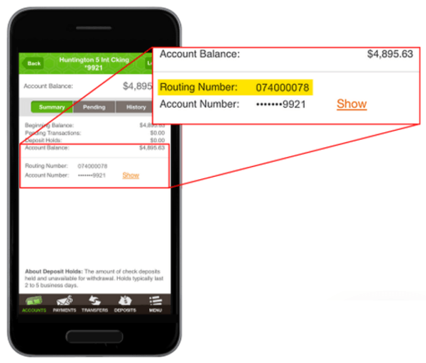 Huntington Routing Number Wire Transfer Direct Deposit