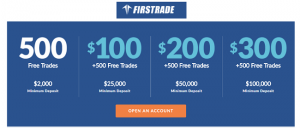 Firstrade 500 Free Trades + up to $300 cash