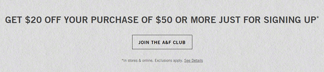 abercrombie and fitch sign up discount