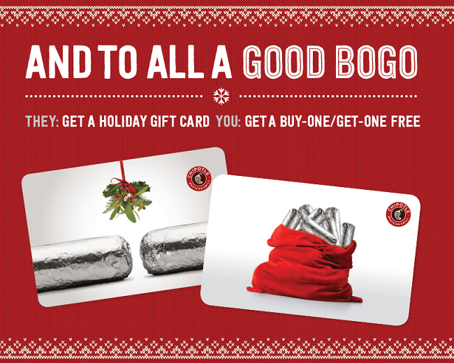 Chipotle Gift Card Promotion: Purchase $30 and Receive BOGO Coupon