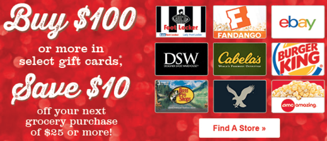 Safeway Merchant Gift Cards Promotion Get 10 Voucher For