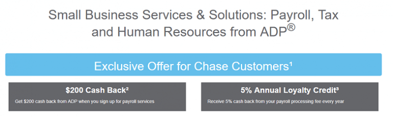 Chase For Business ADP Payroll Services Promotion: $200 Cash back Bonus ...