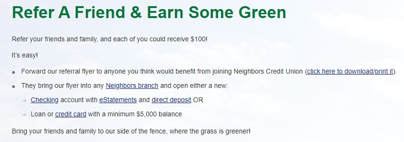 Neighbors Credit Union Promotions