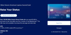 Hilton Honors Ascend Card from American Express Bonus