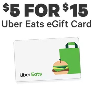 Purchase $15 Uber Eats eGift Card for $5 (Targeted)