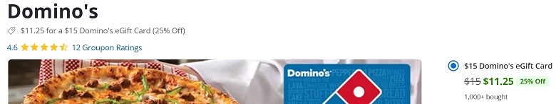 Groupon Domino's Gift Card Promotion