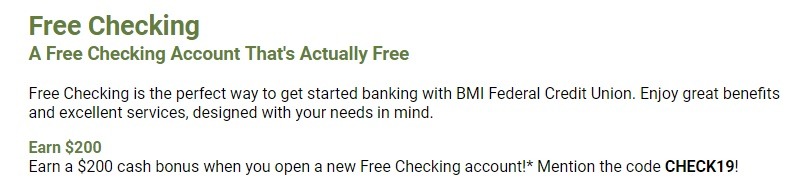 BMI Federal Credit Union Promotion
