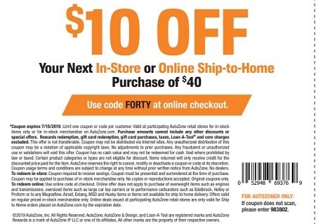 Autozone coupon 20 off
