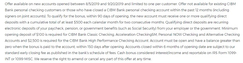 CIBM Bank Promotion