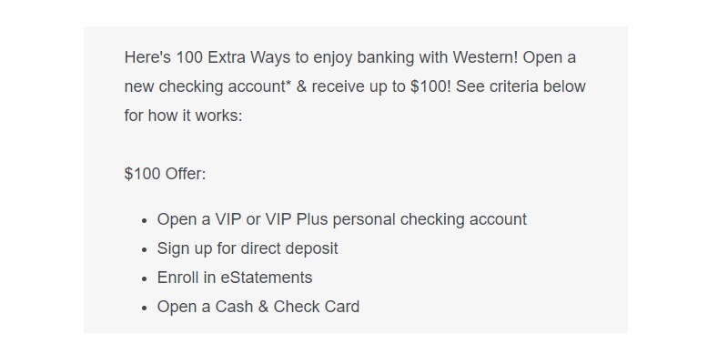 Western State Bank Promotion