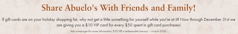 abuelos gift card promotion