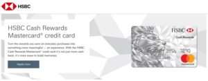 HSBC Cash Rewards Mastercard credit card