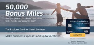 MileagePlus Explorer Business credit card bonus promotion offer