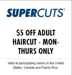 Supercuts Adult Haircut Promotion