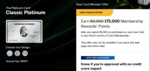 amex platinum 175k 175,000 offer