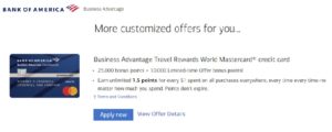 Bank of America Business Advantage Travel Rewards Bonus