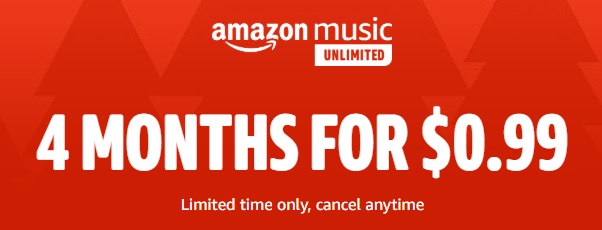 Amazon Music Unlimited Four Months Promo