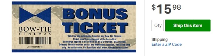 Bow Tie Cinemas 2 Tickets Promotion