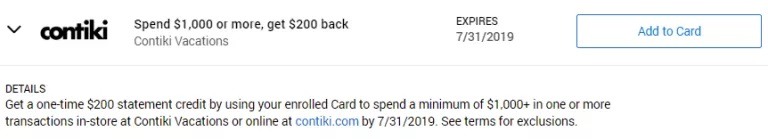 Amex Offers Contiki Promotion