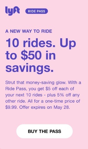 Lyft Ride Pass Promotion