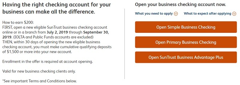 SunTrust Bank Promotions September 2019 25, 200, 300