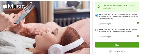 Apple Groupon Free 4 Months Promo