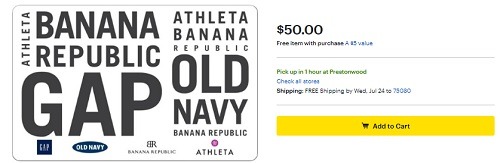 Best Buy Gap Options GC Promo, $5 Bonus w/ Purchase