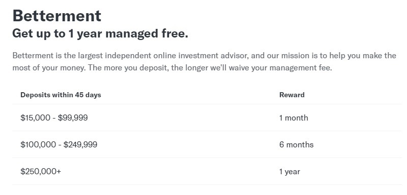 Betterment Promotion