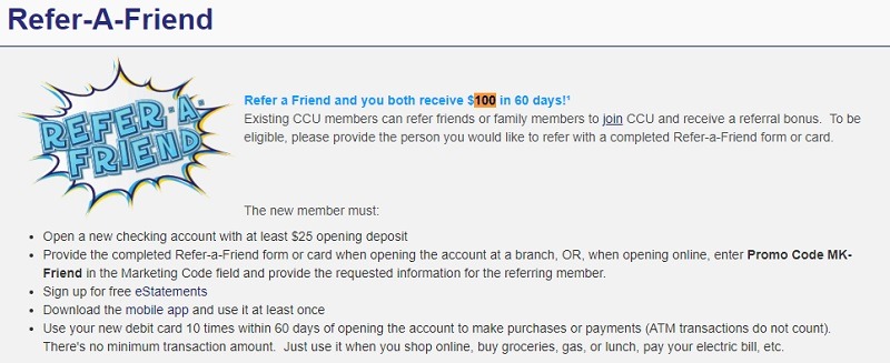Community Credit Union Florida Referral Promotion