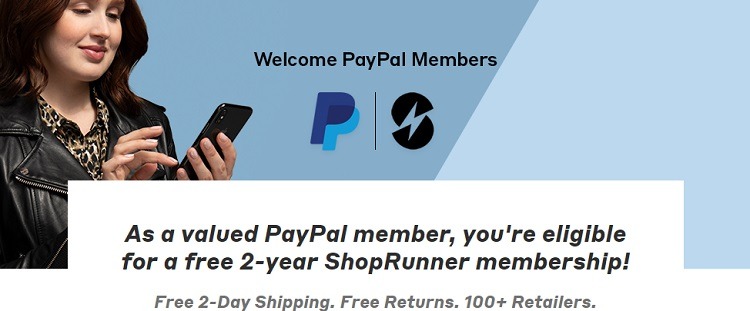 PayPal Members Get 2-Year ShopRunner Membership