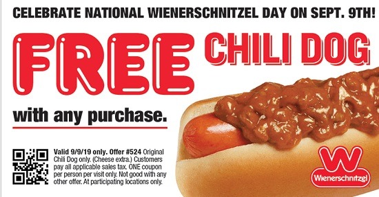 Wiernerschnitzel Free Chili Dog Promotion