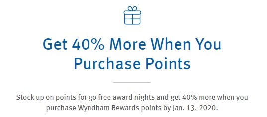 Wyndham Points 40 Promotion