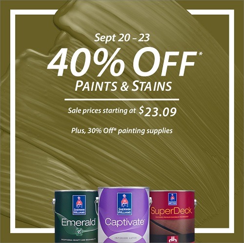 Sherwin Williams coupons, promo codes, and promotions September 2019