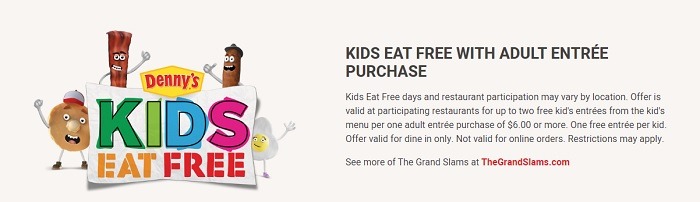 Denny's Kids Eat Free Promotion