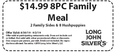 Long John Silver 14.99 8PC Family Meal Deal