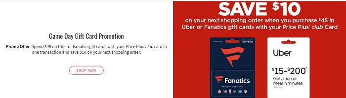 ShopRite Uber or Fanatics GC Promotion