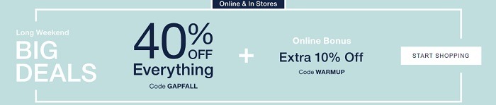 Gap 40Pct Promotion